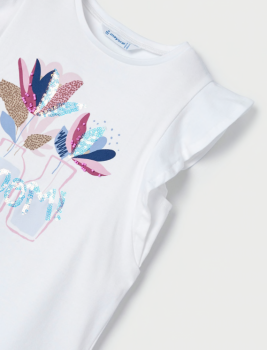 Mayoral - 2-teiliges Set/ T-Shirt weiß & Leggings blau